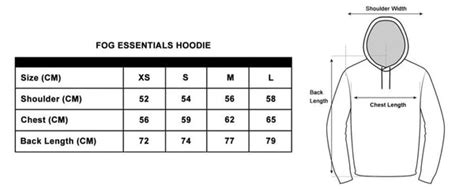 fear of god essentials sizing guide